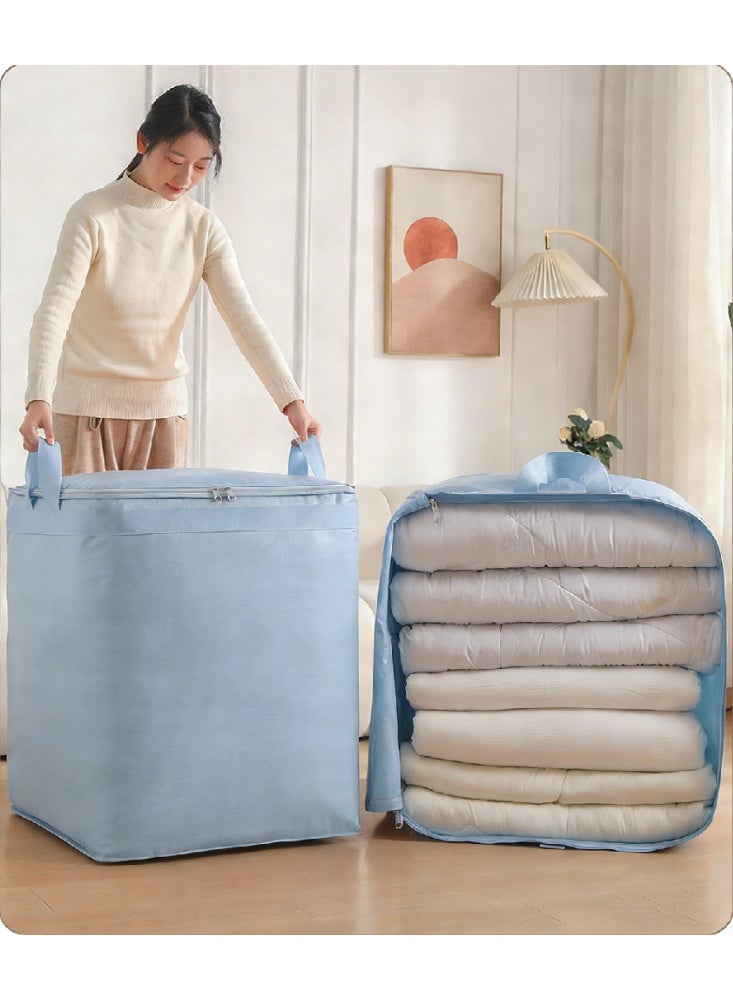 Large Heavy Duty Moving Bags with Reinforced Handles & Zipper, Foldable Waterproof Storage Bag for Clothes, Bedding, Blankets, Moving Supplies for Dorm, Home, Travel, 300L, Blue - Image 1